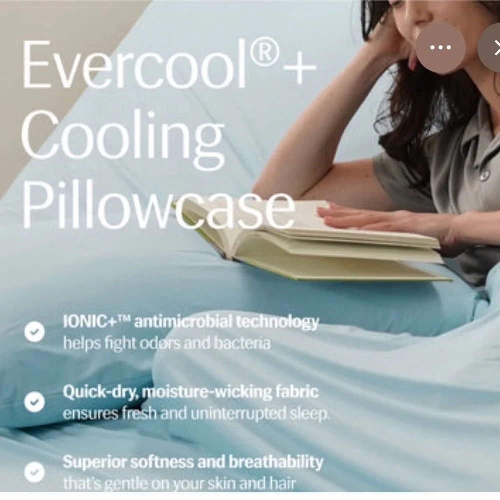 Rest Evercool Cooling Pillowcase White Standard Ionic+ Silver Spandex Nylon Lux